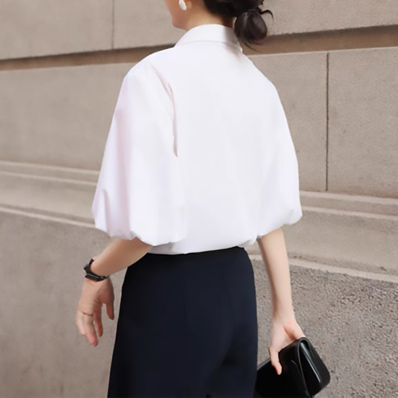Blouse ajustée à manches bouffantes pour femmes Chic und Stil