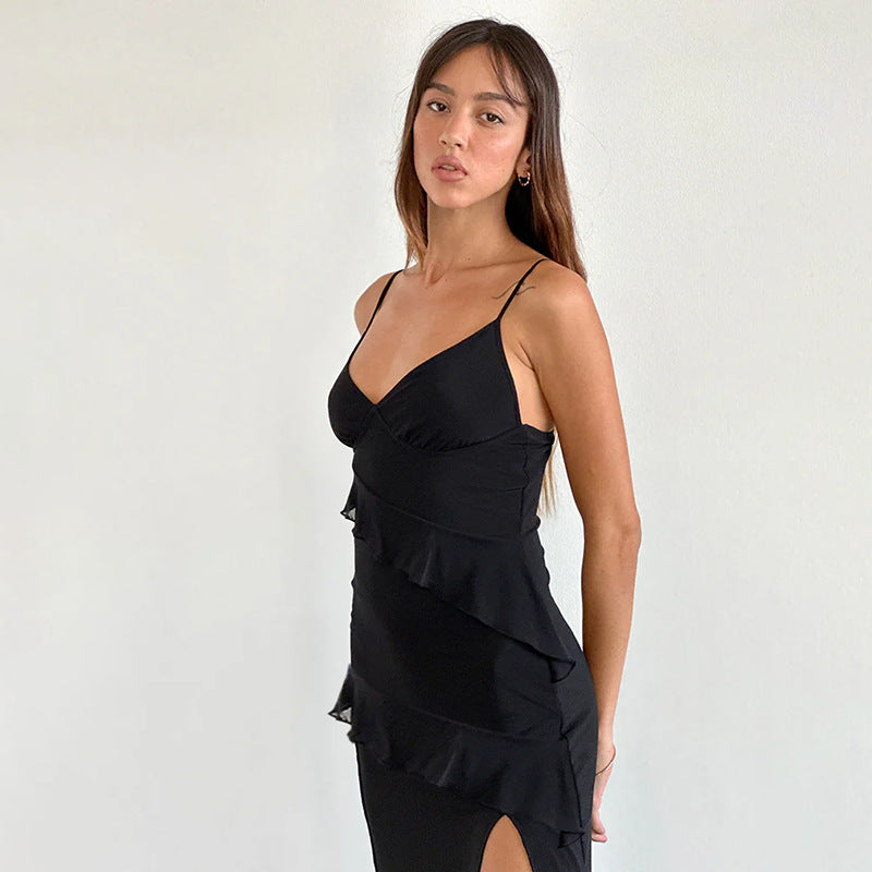 Robe slip élégante à volants Chic und Stil pour femmes