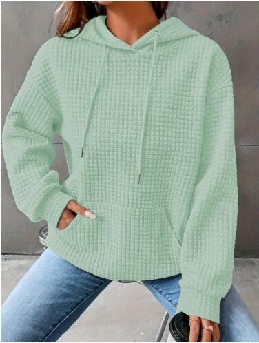 Sweat à capuche décontracté pour femmes avec surface texturée et poche kangourou pratique Chic und Stil