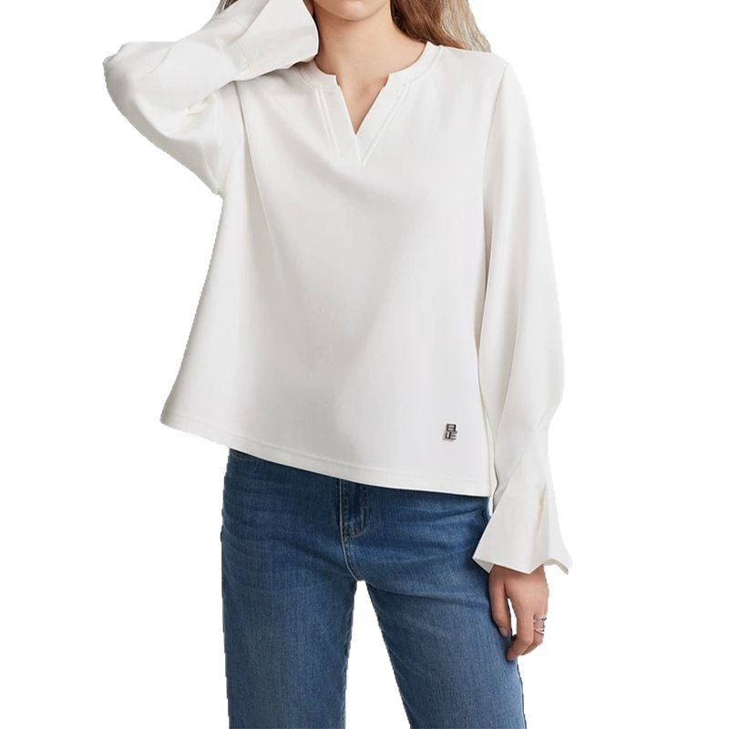 Blouse Femme Élégante à Manches Longues V-Cou Chic und Stil