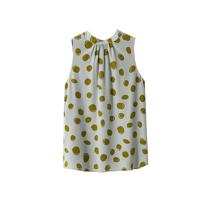 Robe midi à pois pour femme avec design à col haut Chic und Stil
