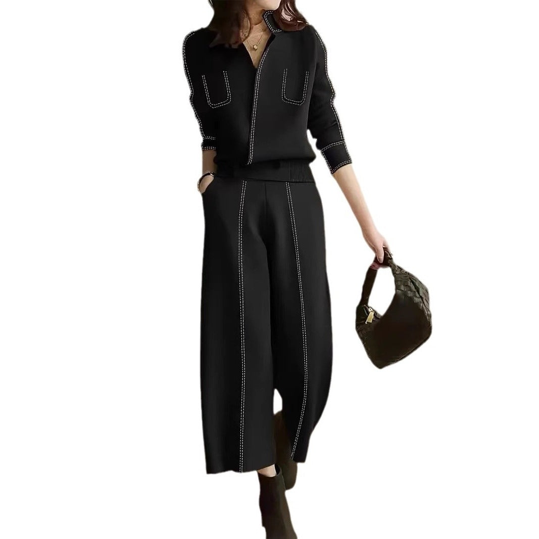 Elegant wide pants for women with decorative seams Chic und Stil