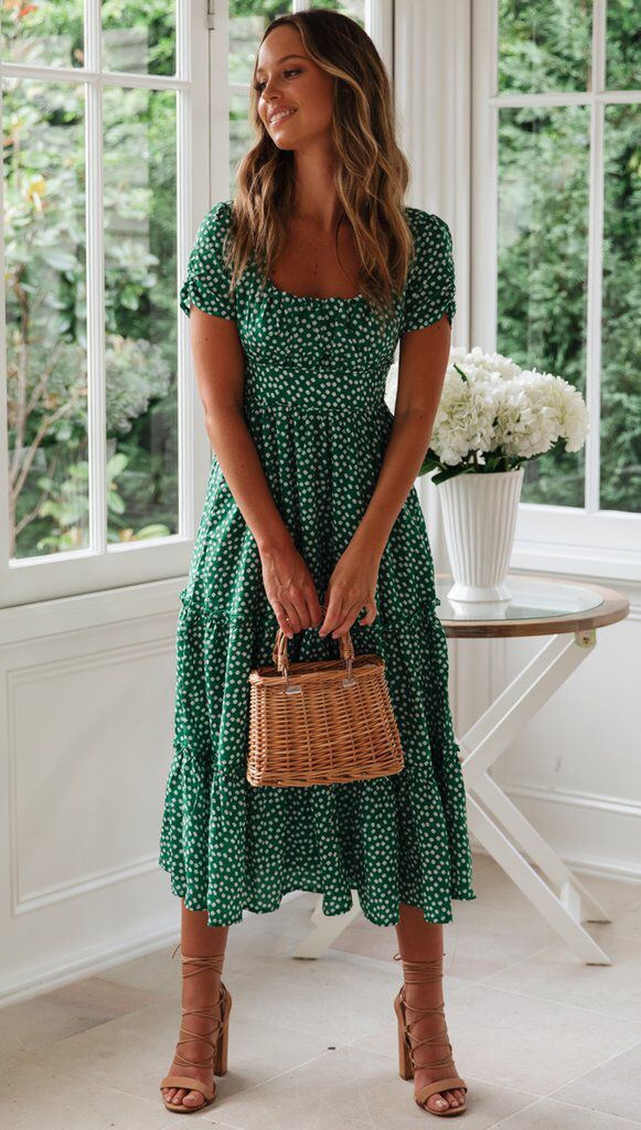 Robe midi à fleurs superposées pour femmes Chic und Stil