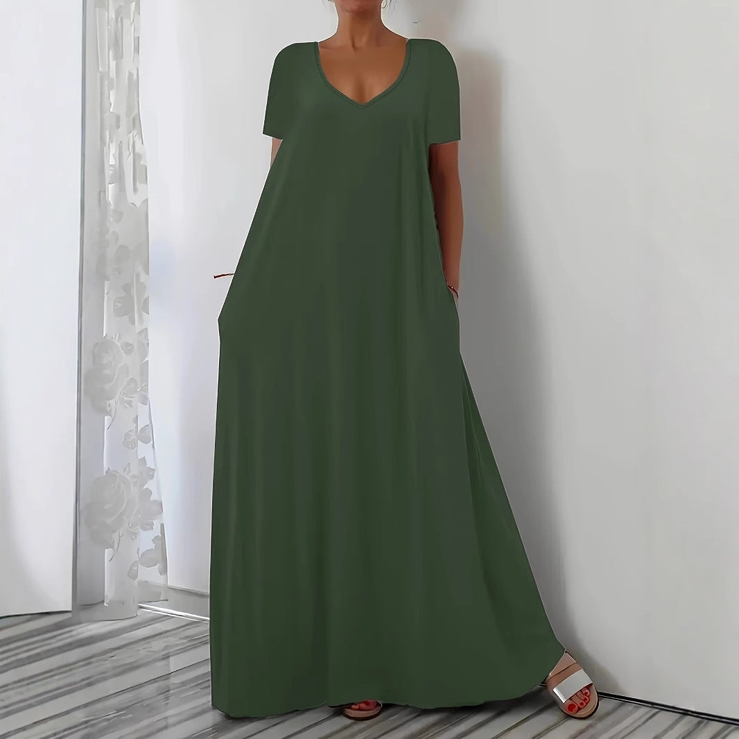 Robe maxi femme avec décolleté en U et poches pratiques Chic und Stil