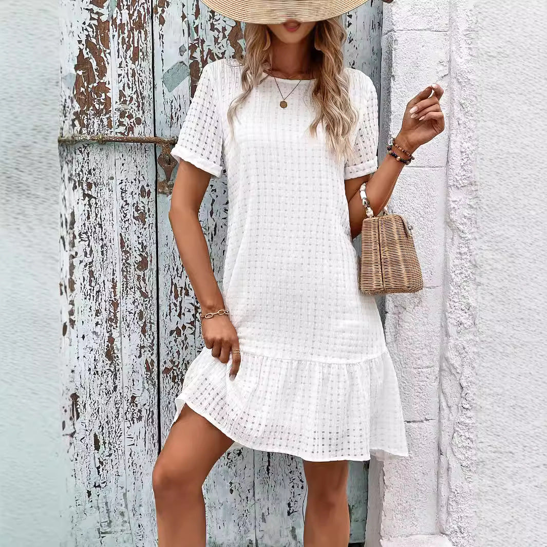 Robe d'été pour femmes avec bordure en volants et tissu léger Chic und Stil