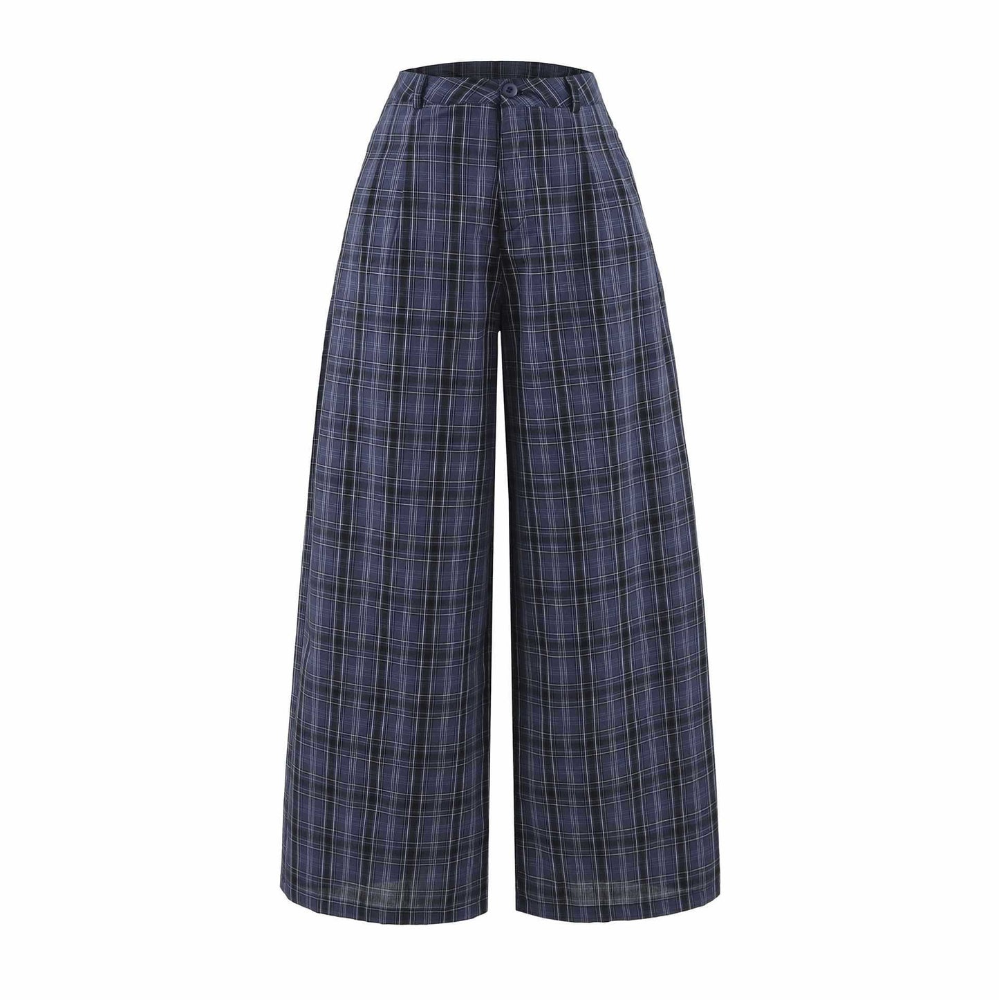 Damen weite Karohose Chic und Stil