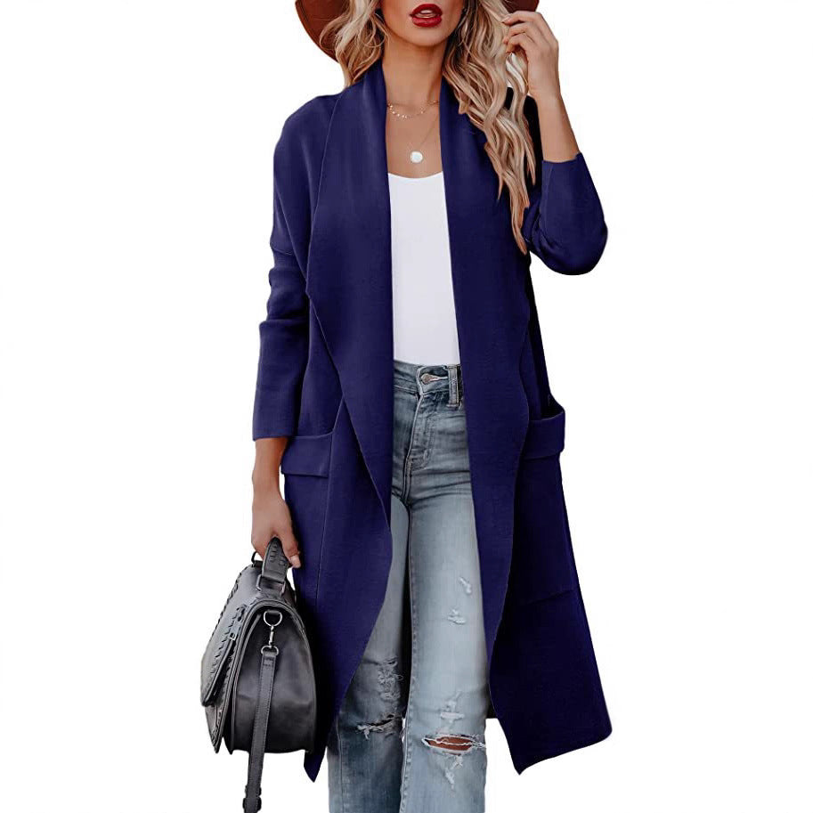 Cardigan longline pour femmes avec poches pratiques et coupe fluide Chic und Stil