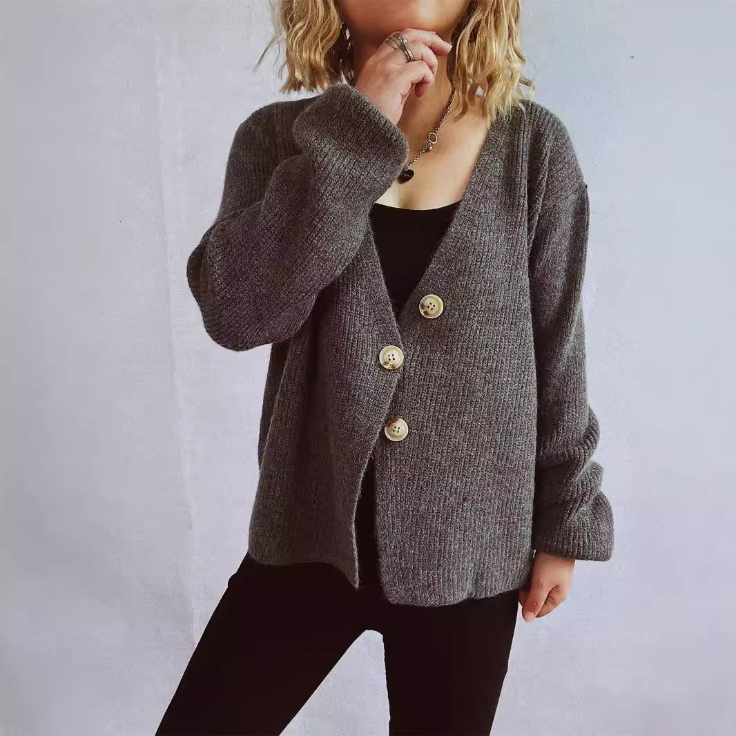 Cardigan en tricot décontracté pour femmes avec détails de boutons décoratifs Chic und Stil
