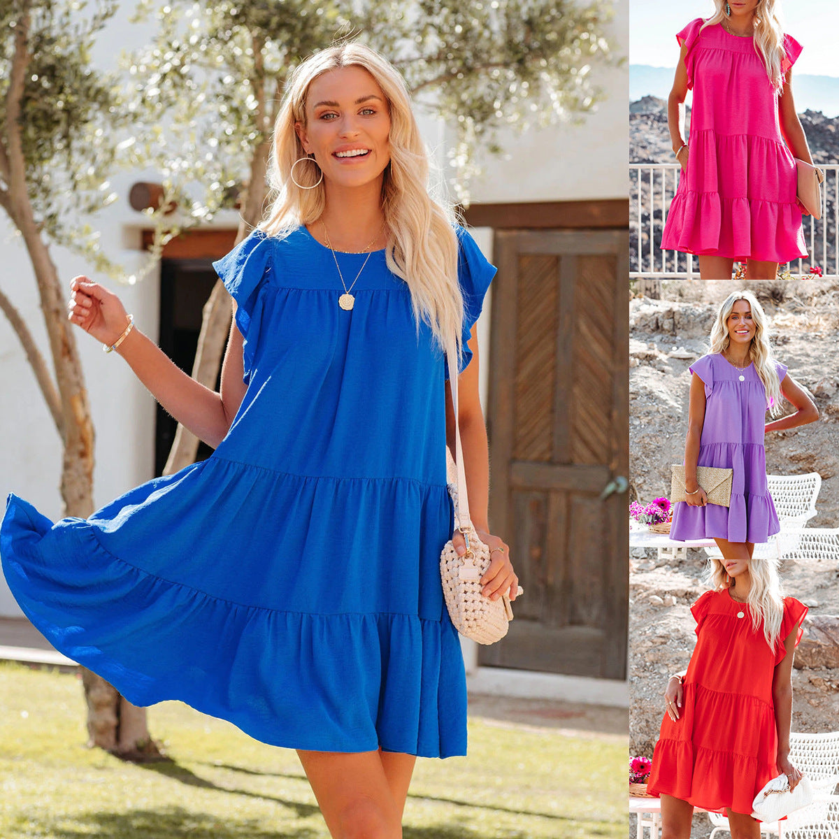 Robe mini à volants pour dames Chic und Stil