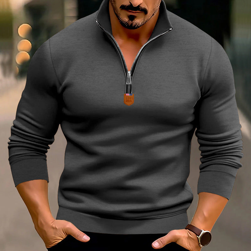 Pull sportif pour homme avec fermeture éclair et col montant Chic und Stil