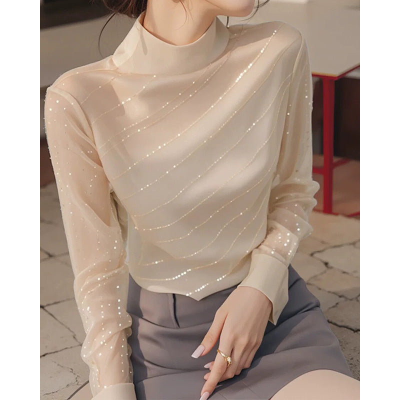 Chemisier transparent élégant pour femmes avec détails embellis Chic und Stil