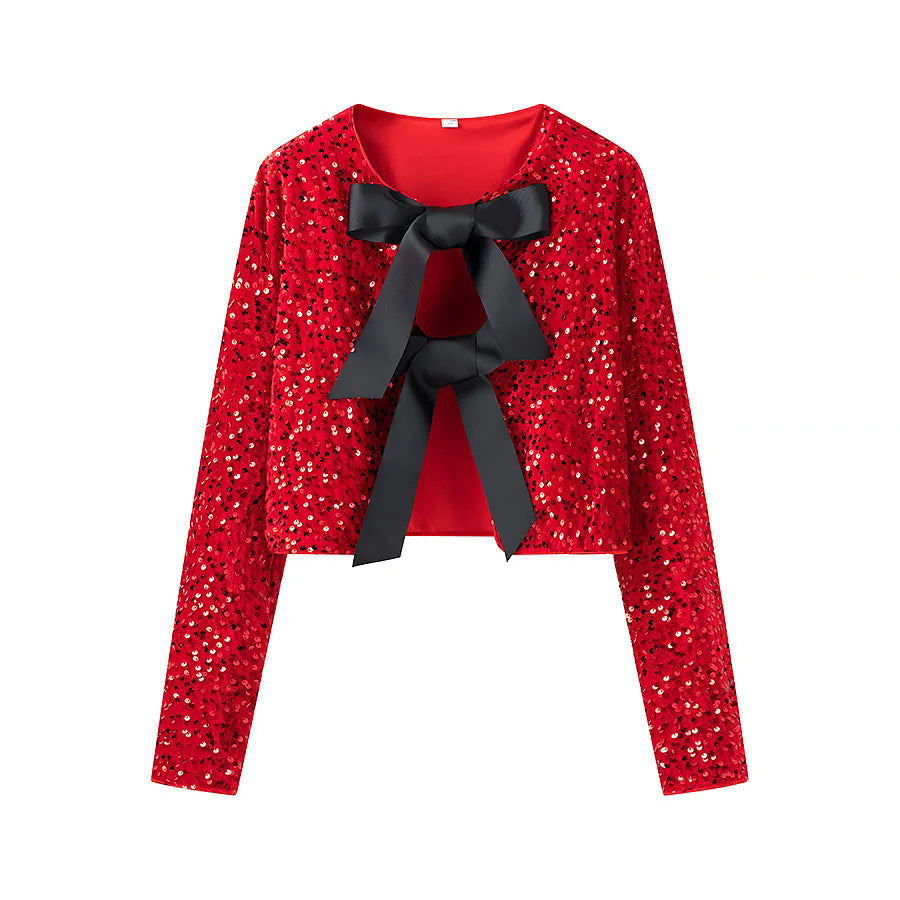 Elegant short jacket for women with stylish ties Chic und Stil