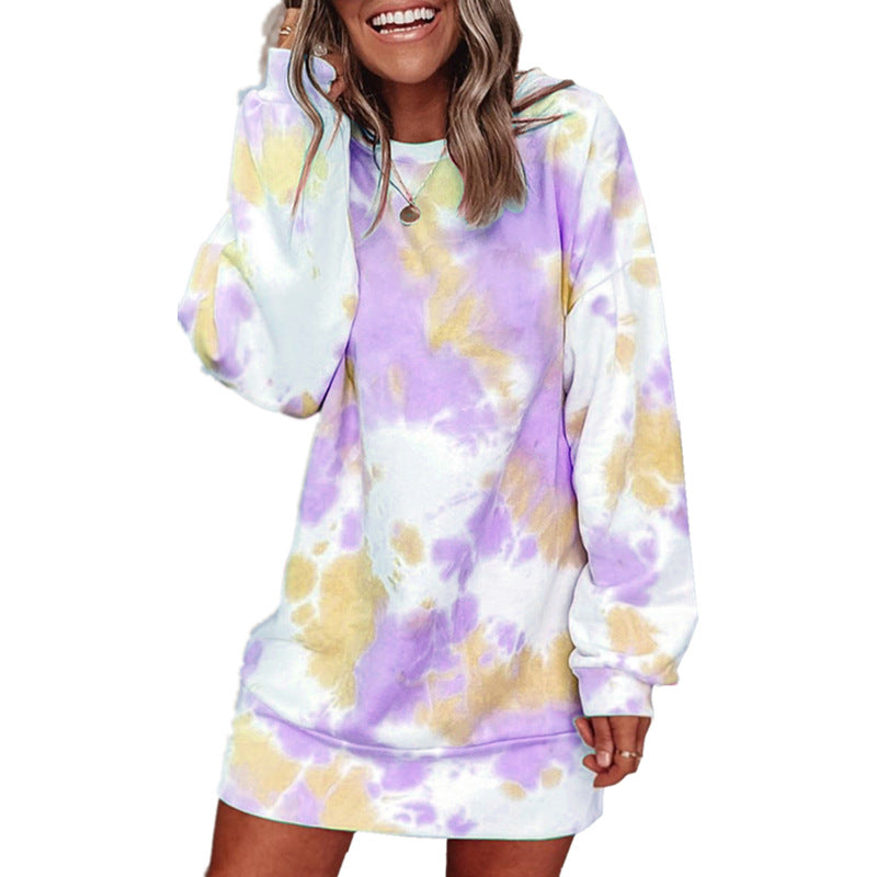 Robe sweat décontractée pour femmes avec motif batik unique Chic und Stil
