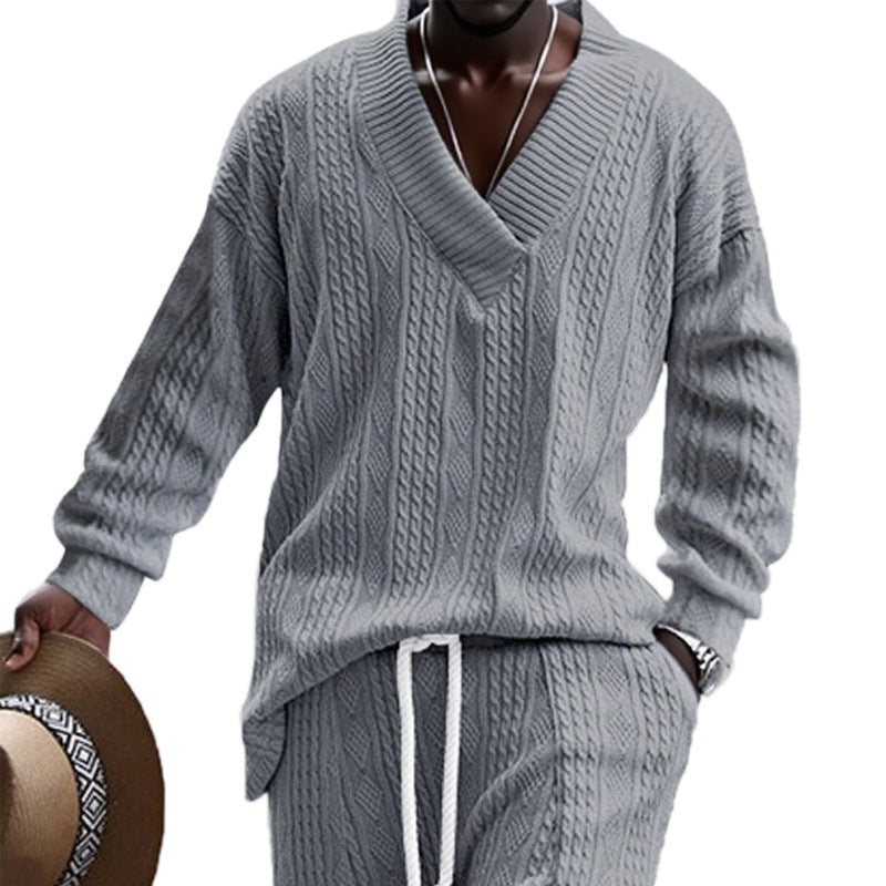 Pull en tricot pour hommes avec un décolleté en V moderne et un design décontracté Chic und Stil