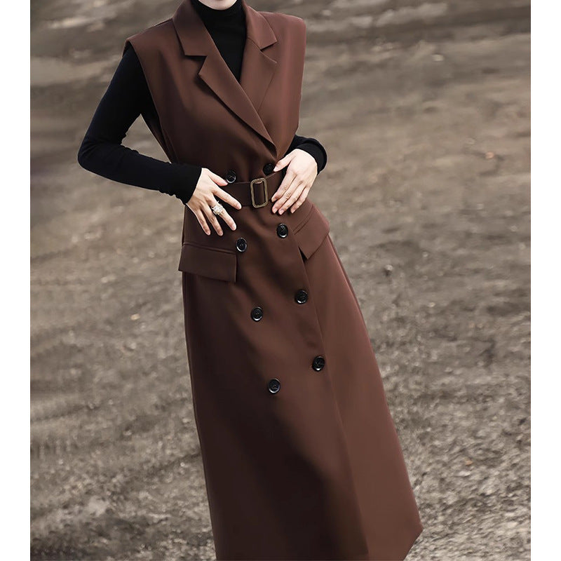 Robe gilet croisée ajustée pour femmes Chic und Stil