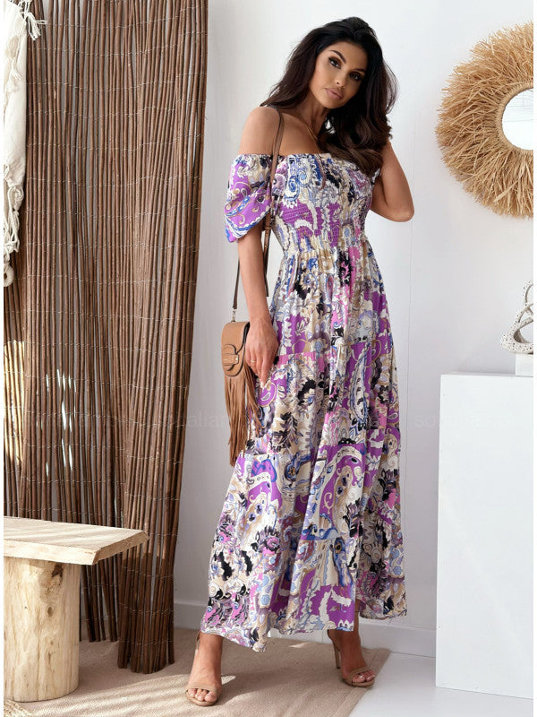 Chic and stylish bohemian high slit maxi dress for women