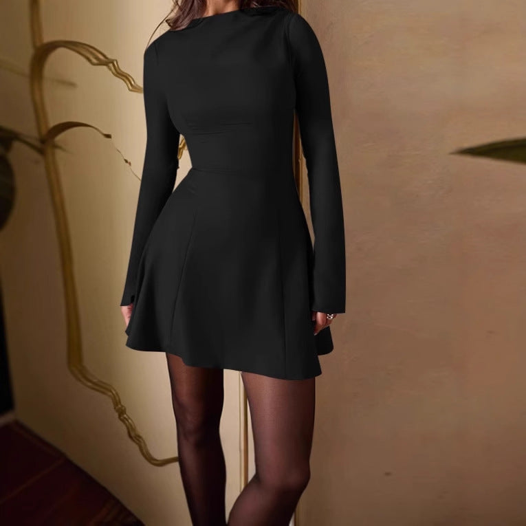 Dames Élégante Mini Robe avec Ourlet Asymétrique et Ruchés Chic und Stil