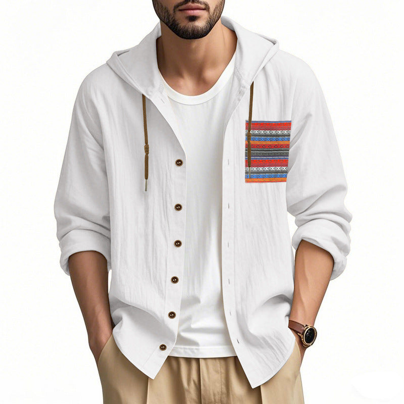 Veste à capuche décontractée pour hommes avec motif coloré et boutons pratiques Chic und Stil