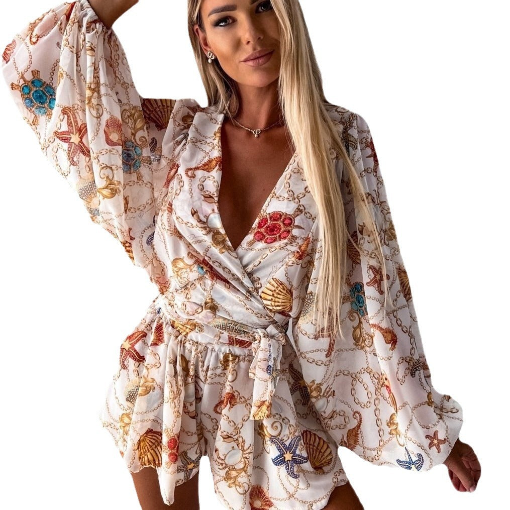 Women Elegant Bohemian Printed Jumper Dress Chic and Style
