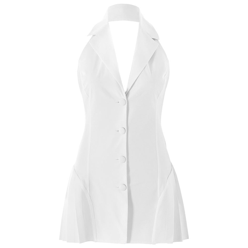 Robe blazer tendance pour femmes avec décolleté en V profond et poches latérales Chic und Stil