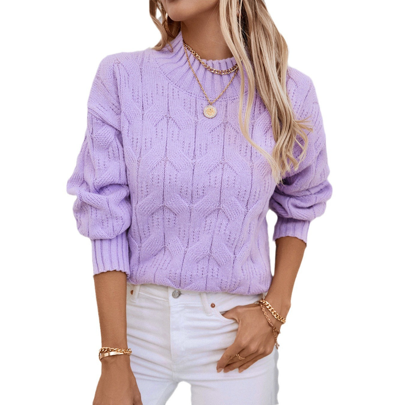 Dames Gros Tricot Pull Chic und Stil