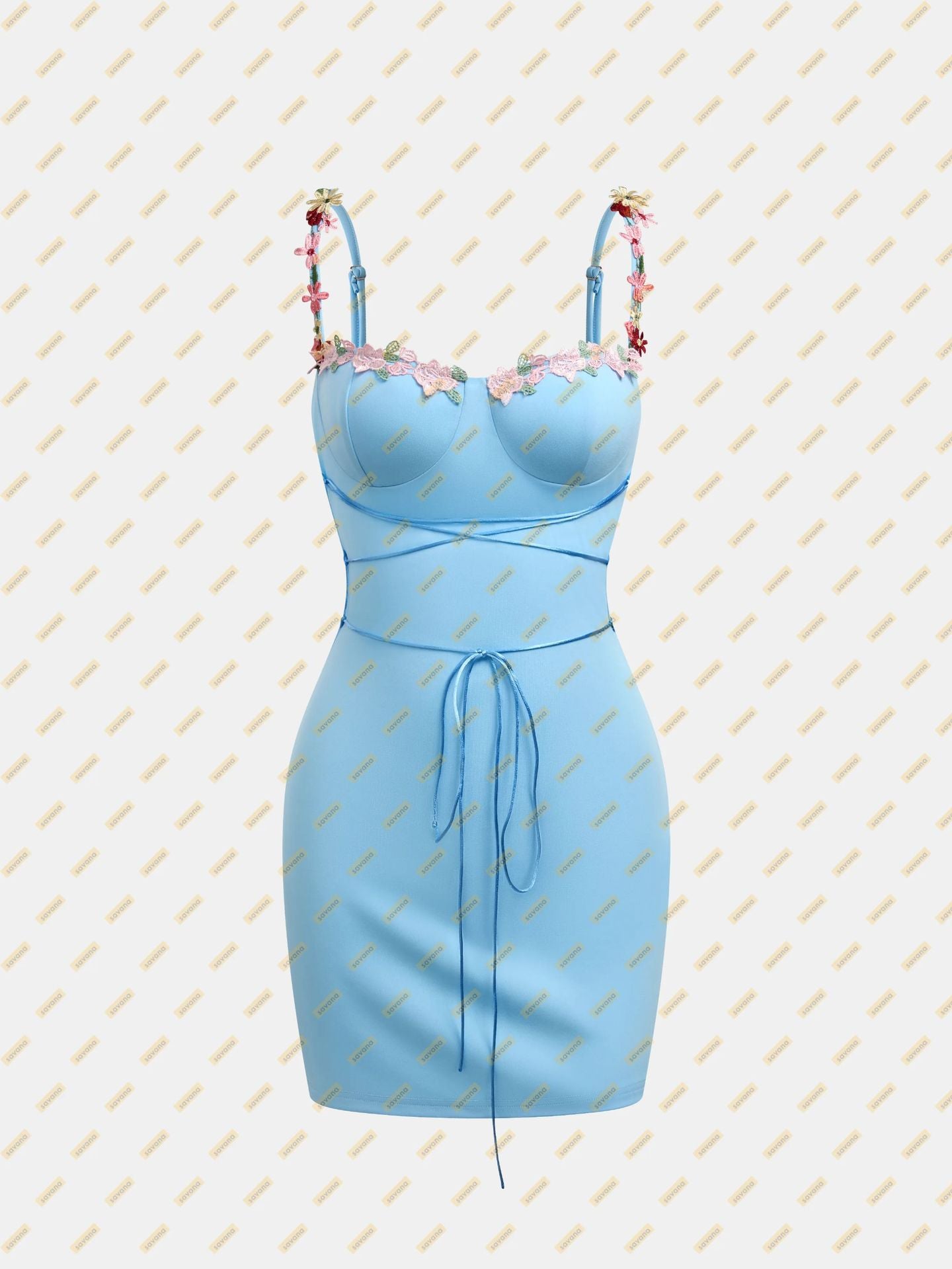 Robe mini moulante florale ornée pour femmes Chic und Stil