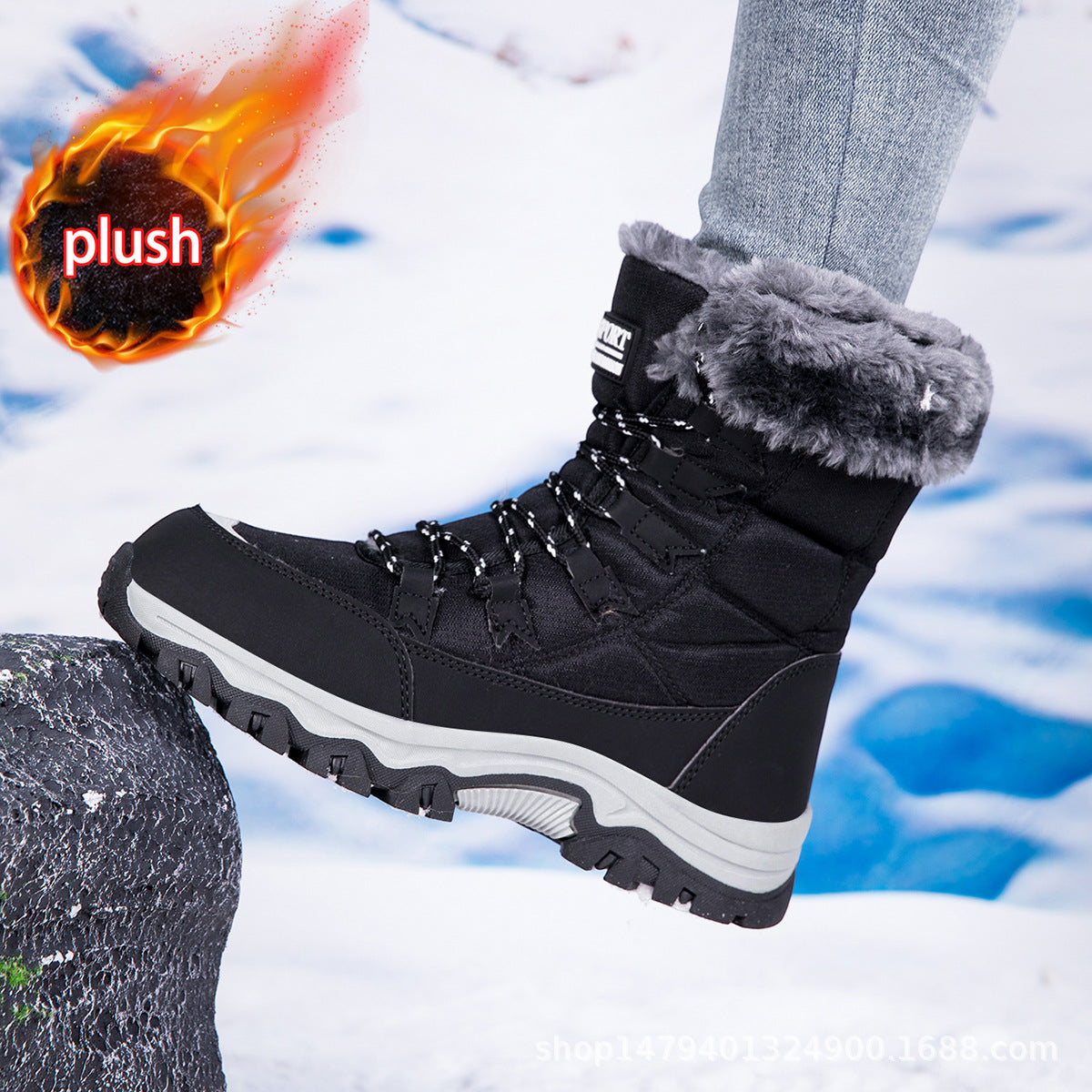 Bottes d'hiver chaudes pour femmes avec doublure confortable et semelle antidérapante Chic und Stil