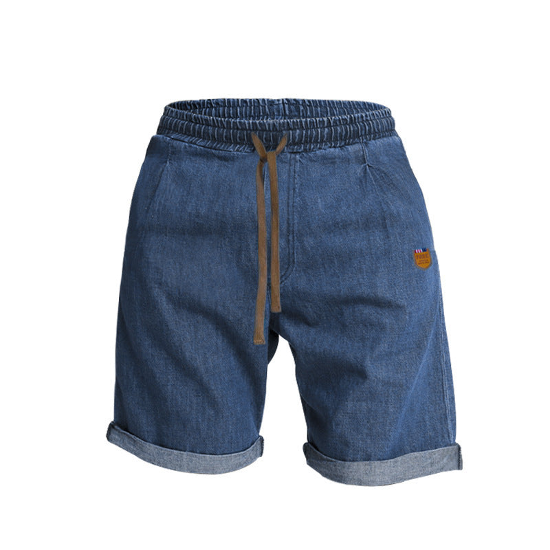 Shorts en denim décontractés pour hommes avec taille élastique et cordon de serrage Chic und Stil