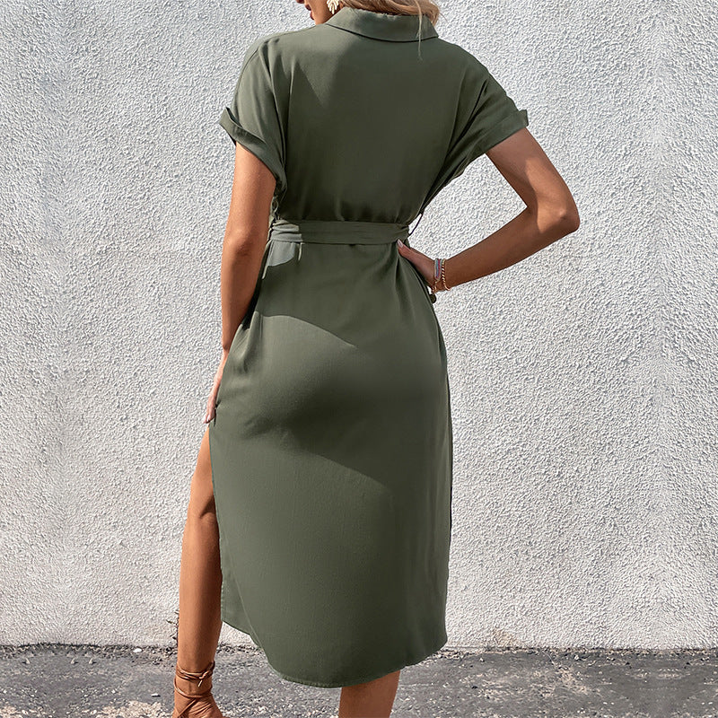 Femme bouton fermeture robe taille Chic und Stil