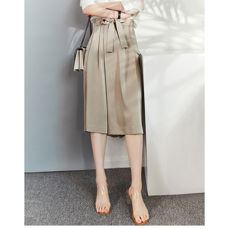 Pantalons en satin à jambes larges pour femmes Chic und Stil