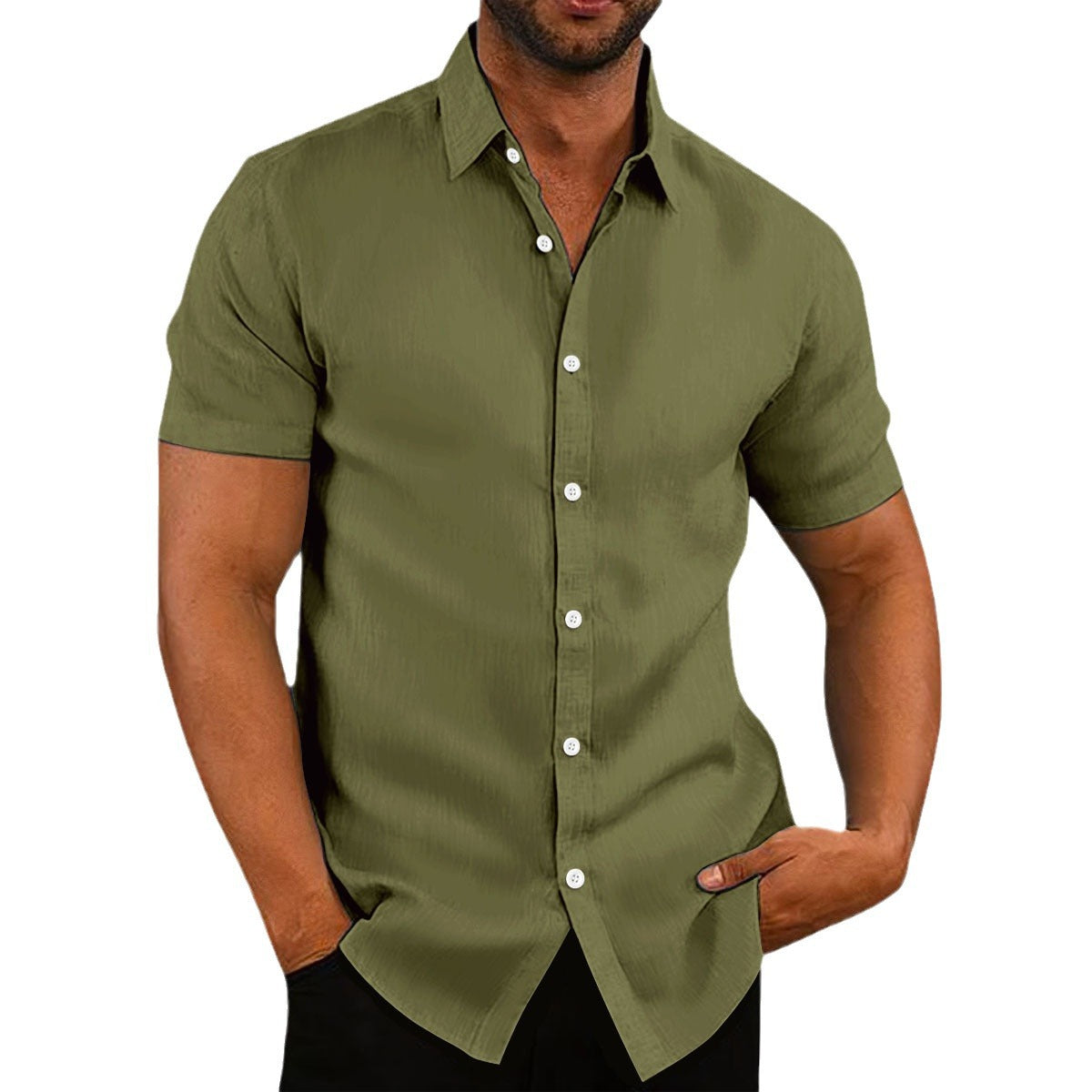 Chemise de loisirs à manches courtes pour hommes avec patte de boutonnage Chic und Stil
