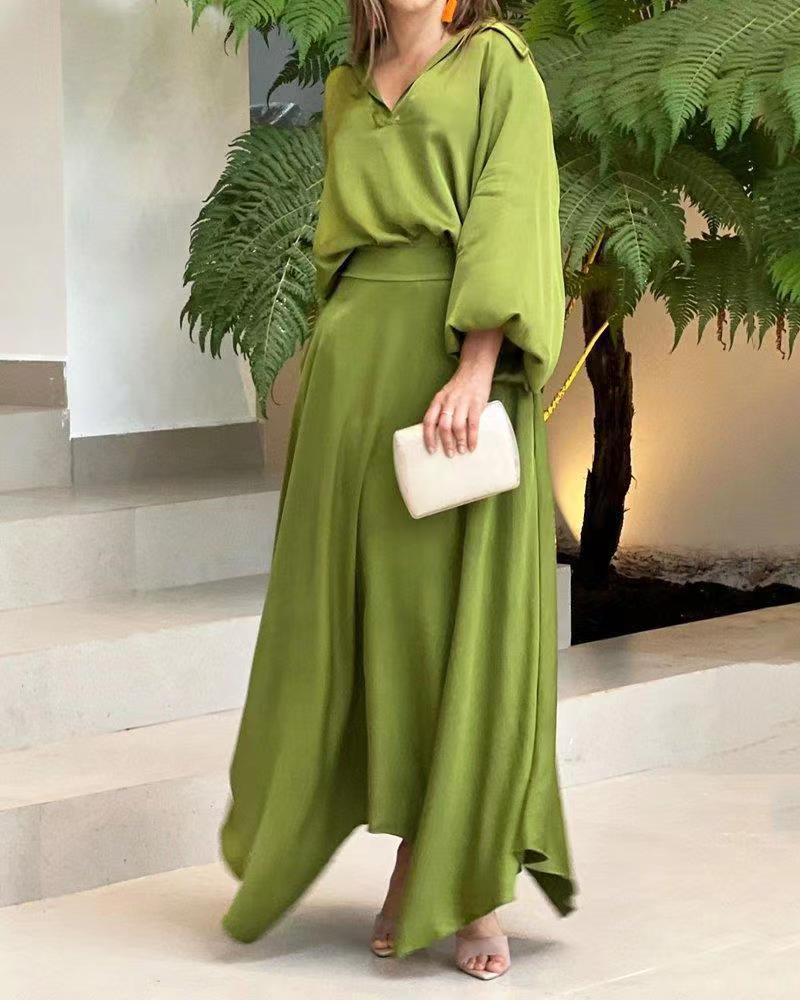 Robe maxi élégante pour dames avec coupe fluide et décolleté en V de haute qualité Chic und Stil