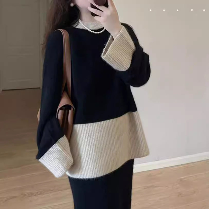 Pull en tricot douillet pour femmes avec col haut et fine structure en côtes Chic und Stil