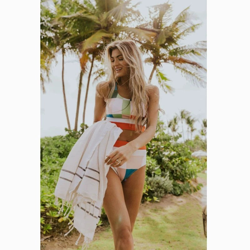 Maillot de bain à blocs de couleur pour dames Ensemble deux pièces Chic und Stil