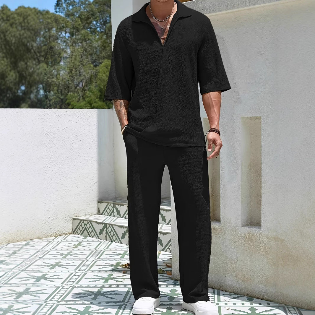 Hommes Ensemble de Lounge Détendu Texturé Chic und Stil