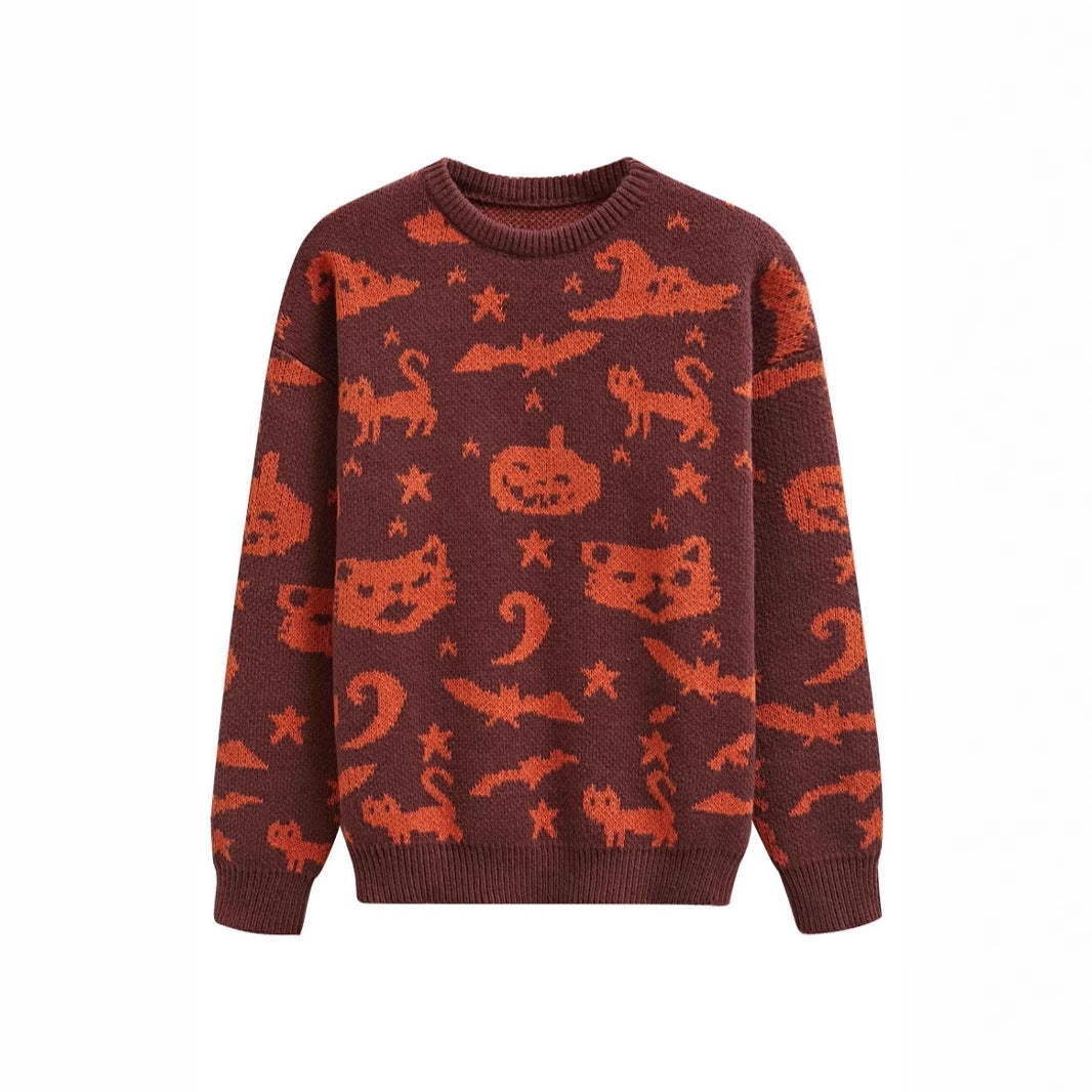 Pull Halloween douillet pour femmes avec un design animal et motif tendance Chic und Stil