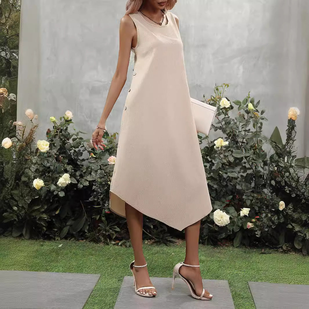 Robe maxi asymétrique pour femmes avec une coupe élégante et un ourlet flottant Chic und Stil