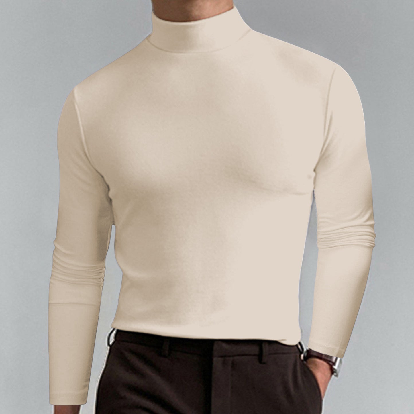 Pull-over à col roulé pour hommes en matériaux confortables et élastiques Chic und Stil