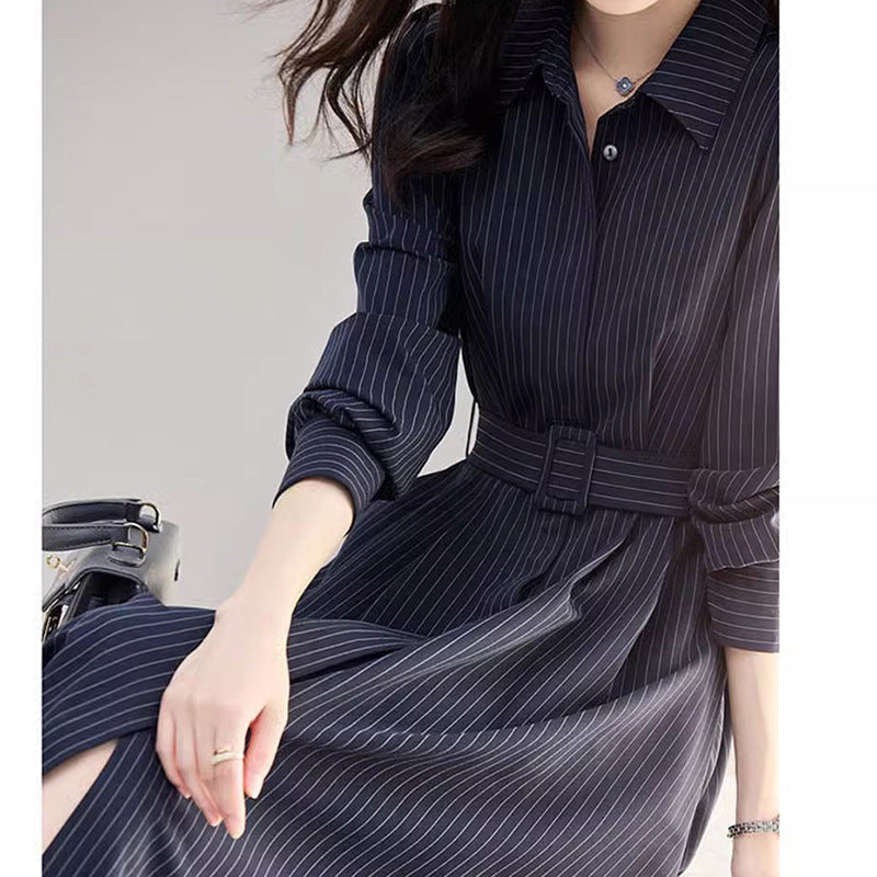 Robe chemise ceinturée ajustée pour femmes Chic und Stil
