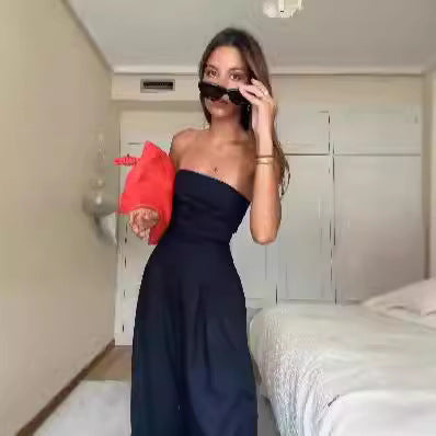 Salopette sans bretelles pour femmes avec jambes larges et poches latérales Chic und Stil