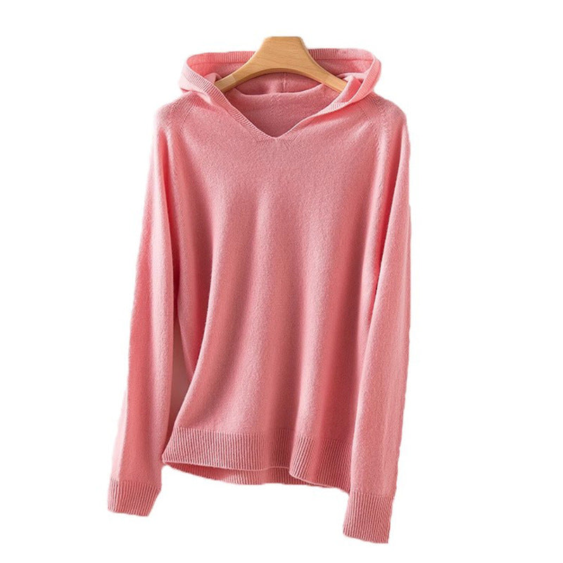 Sweat à capuche V en tricot confortable pour femmes Chic und Stil