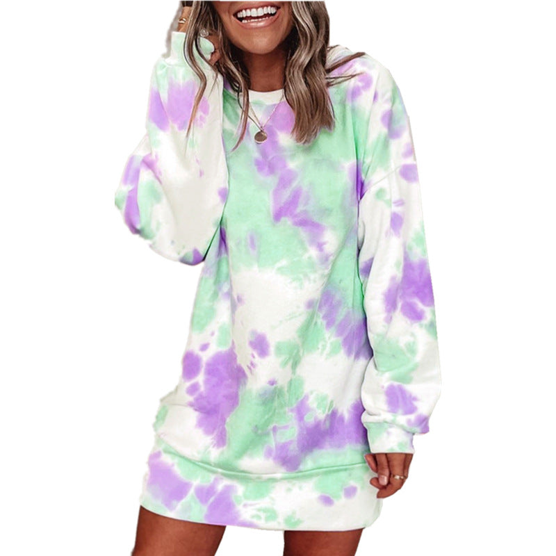Robe sweat décontractée pour femmes avec motif batik unique Chic und Stil