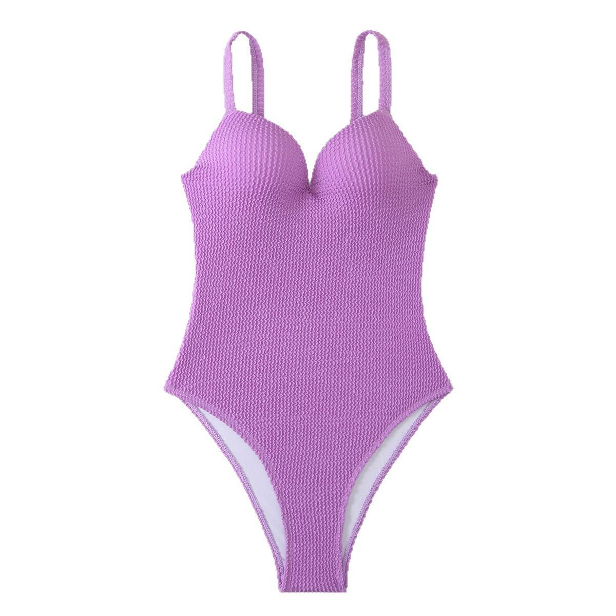 Maillot de bain taille haute pour femmes avec surface à textures côtelées et bretelles réglables Chic und Stil