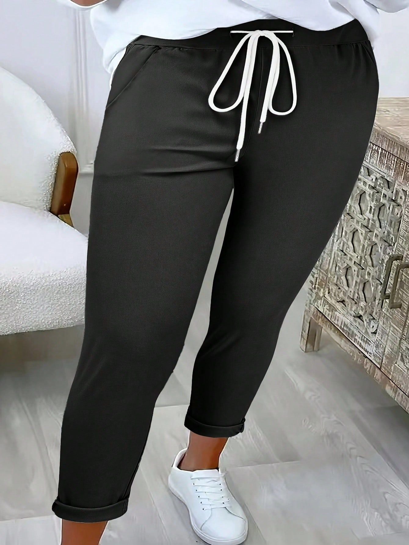 Pantalon de jogging de loisir pour femmes avec taille élastique Chic und Stil