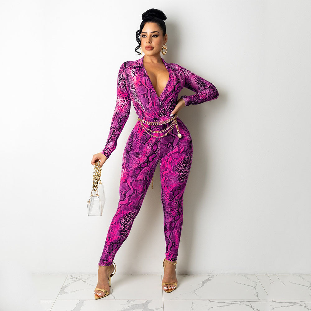 Dames Bodysuit à motif animal exotique Chic und Stil