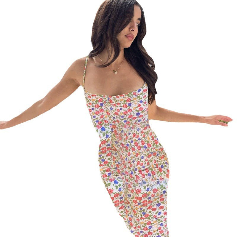 Chic and elegant women's floral bodycon maxi dress