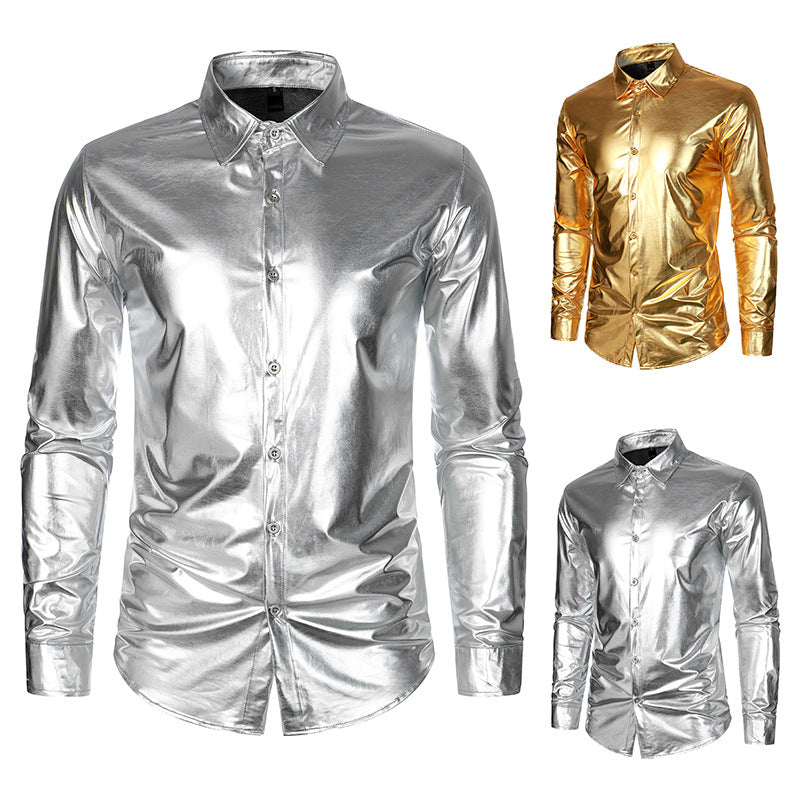 Chemise à manches longues brillante pour hommes avec coupe stylée Chic und Stil