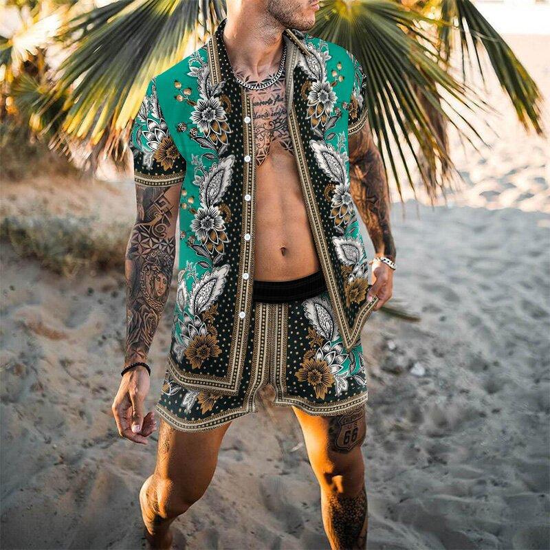 Hommes Ensemble d'été décontracté à motifs floraux Chic und Stil