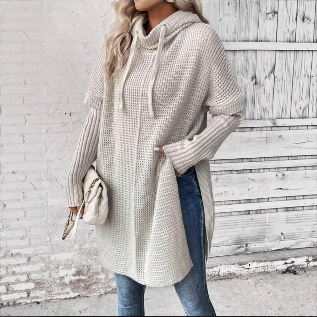 Pull à capuche pour femmes avec tricot structuré moderne Chic und Stil