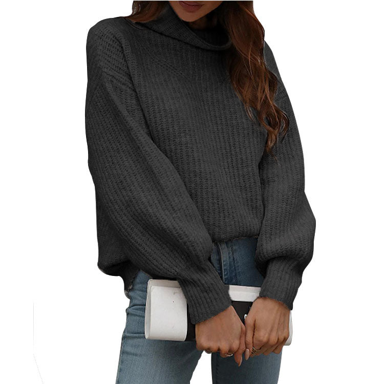 Pull en tricot pour femmes avec coupe ample et col roulé à la mode Chic und Stil